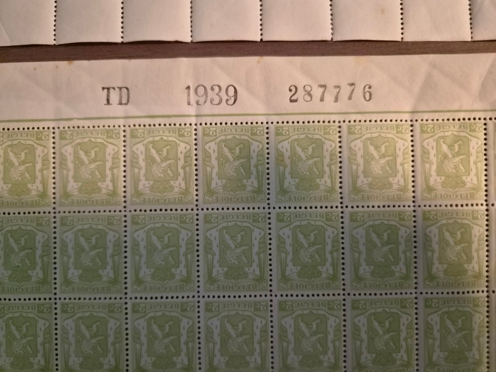 volledige vellen 2c Belgie 1935 418A, Enlèvement ou Envoi, Neuf