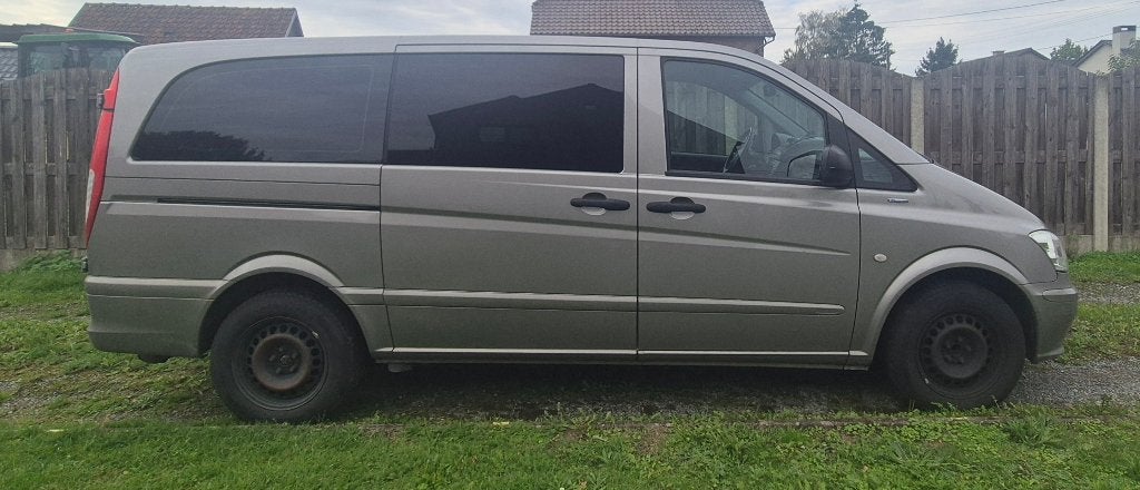 Mercedes Vito long version, dubbele cabine/lichte vracht, Automaat, Euro 5, Stof, Zwart