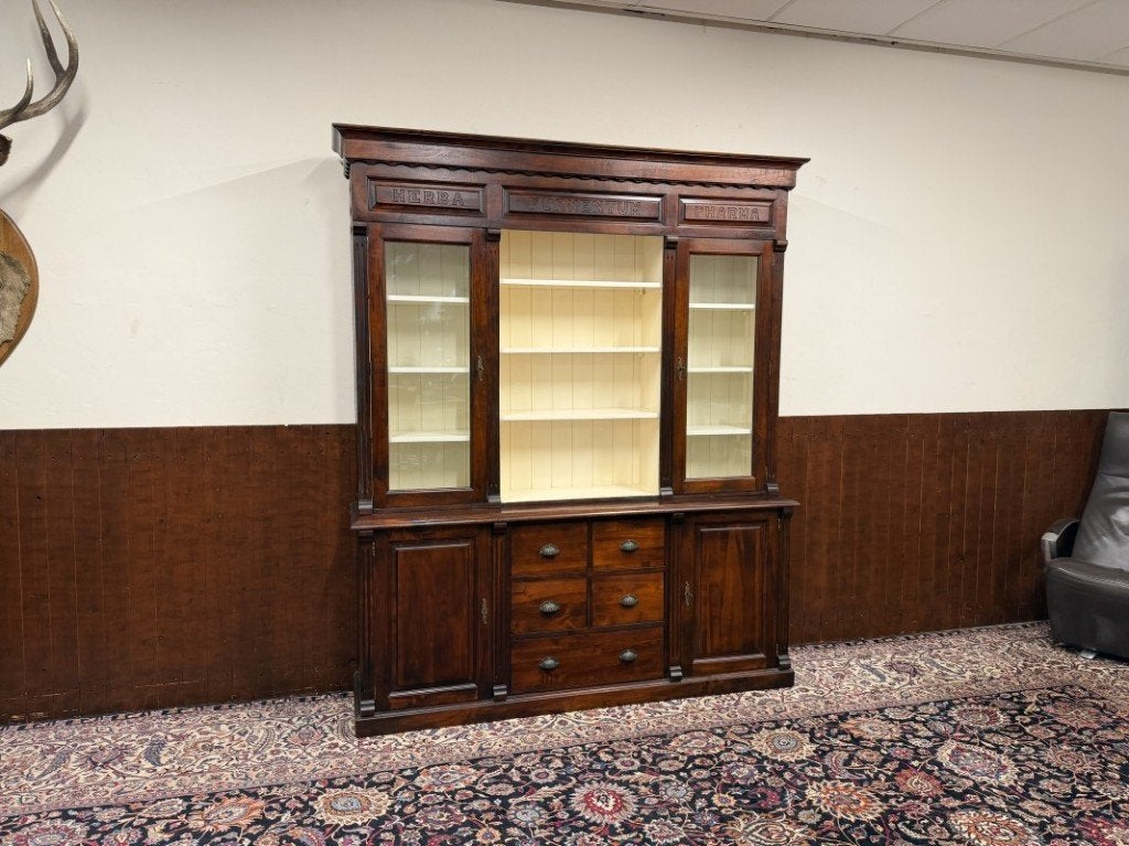 Klassiek Engelse Apothekerskast Boekenkast, Antiek en Kunst, Antiek | Kantoor en Zakelijk, Ophalen