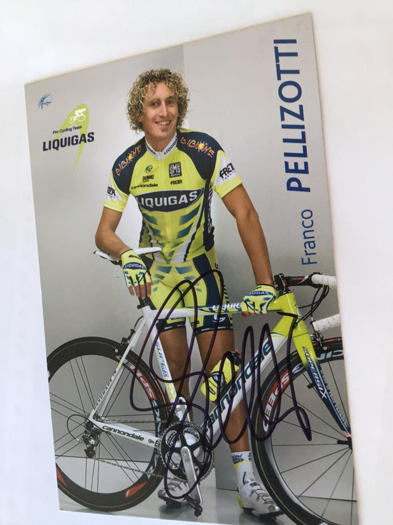 Wielerkaart 2008 team liquigas franco pellizotti signe, Sport en Fitness, Wielrennen, Verzenden, Zo goed als nieuw