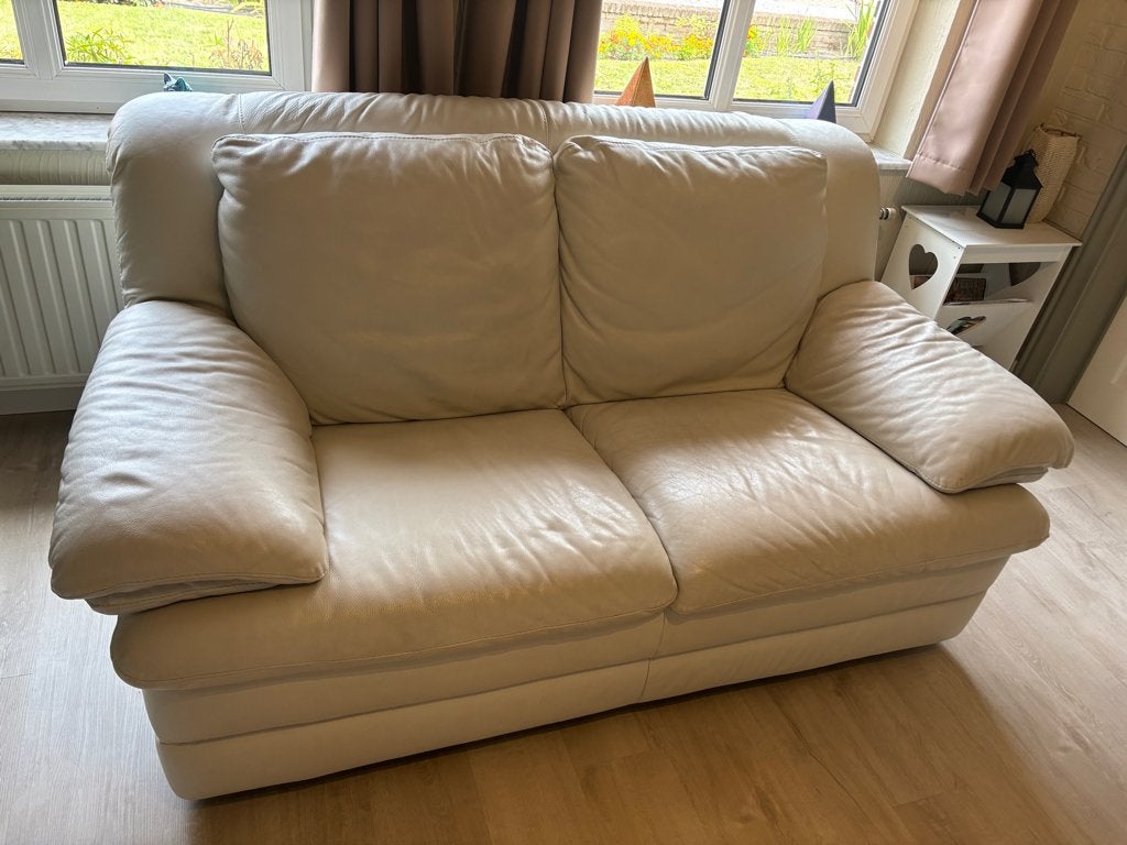 Lederen NATUZZI salon 3+2 zit met relax en slaapbank, Maison & Meubles, Canapés | Salons, Utilisé, Banc droit, Quatre personnes ou plus