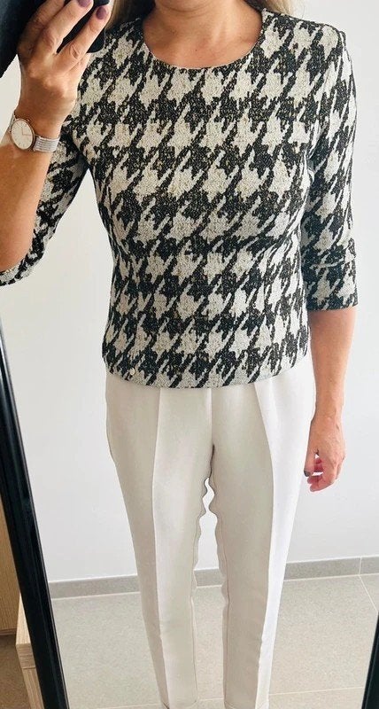 Truitje Rinascimento houndstooth pattern, Kleding | Dames, Maat 38/40 (M), Rinascimento , Beige, Nieuw