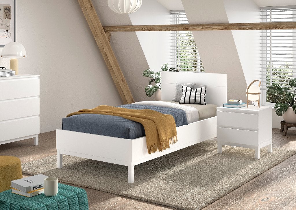 Lit et table de chevet en EVA. NOUVEAU !, Neuf, 85 à 100 cm, Sommier à lattes, Enlèvement