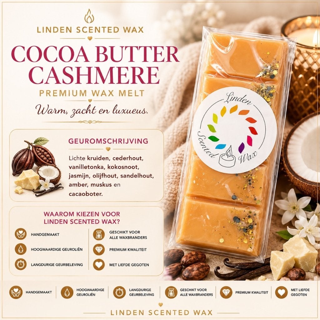 Waxmelts à base de cire au beurre de cacao et au cachemire, Maison & Meubles, Enlèvement ou Envoi, Neuf, Cire, Bougie