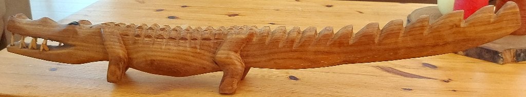 crocodile bois, Antiquités & Art, Afrique, Bois, Brun, Fait main
