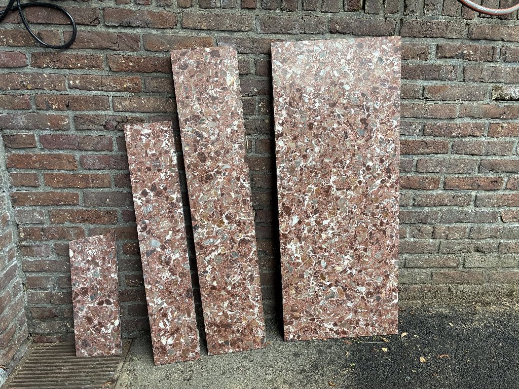 Marmer roze stukken vintage haard, Doe-het-zelf en Bouw, Tegels, Ophalen, Marmer