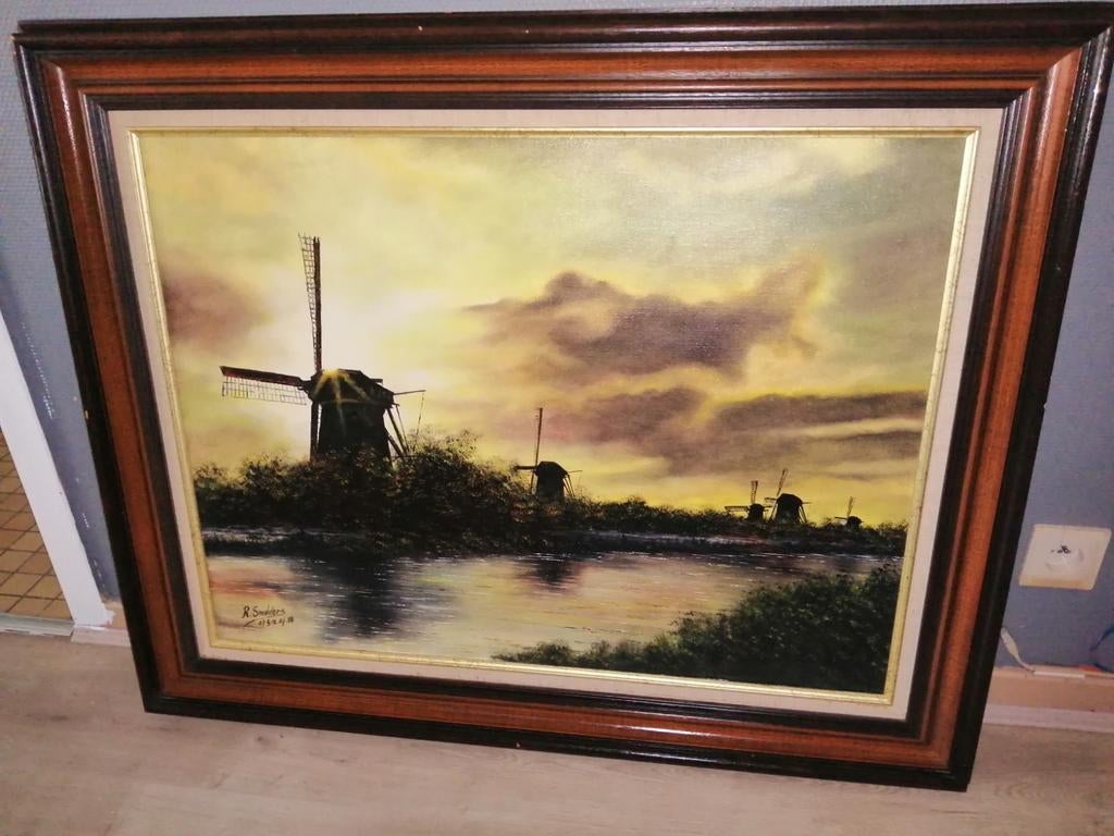 Tableau molens kinderdijk de R Smolders, Antiek en Kunst, Ophalen