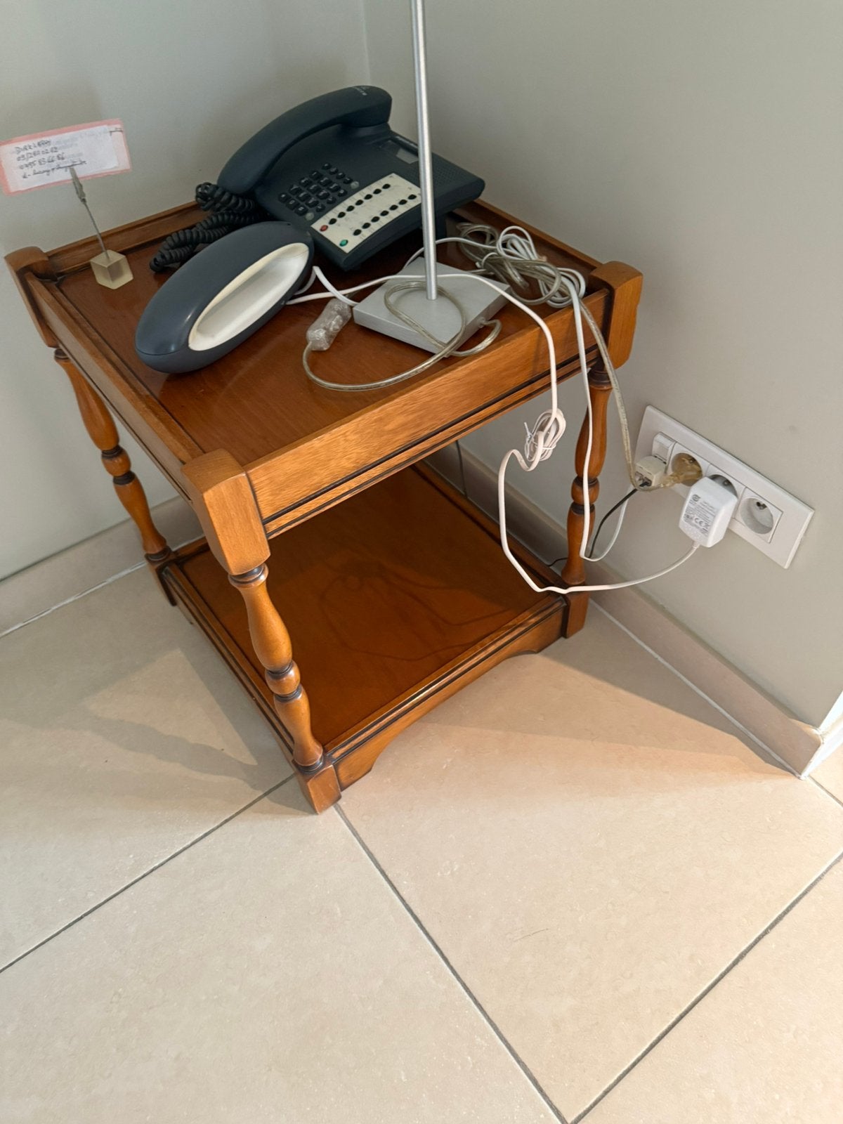 Houten tafeltje, Moins de 55 cm, Enlèvement, Bois, Carré
