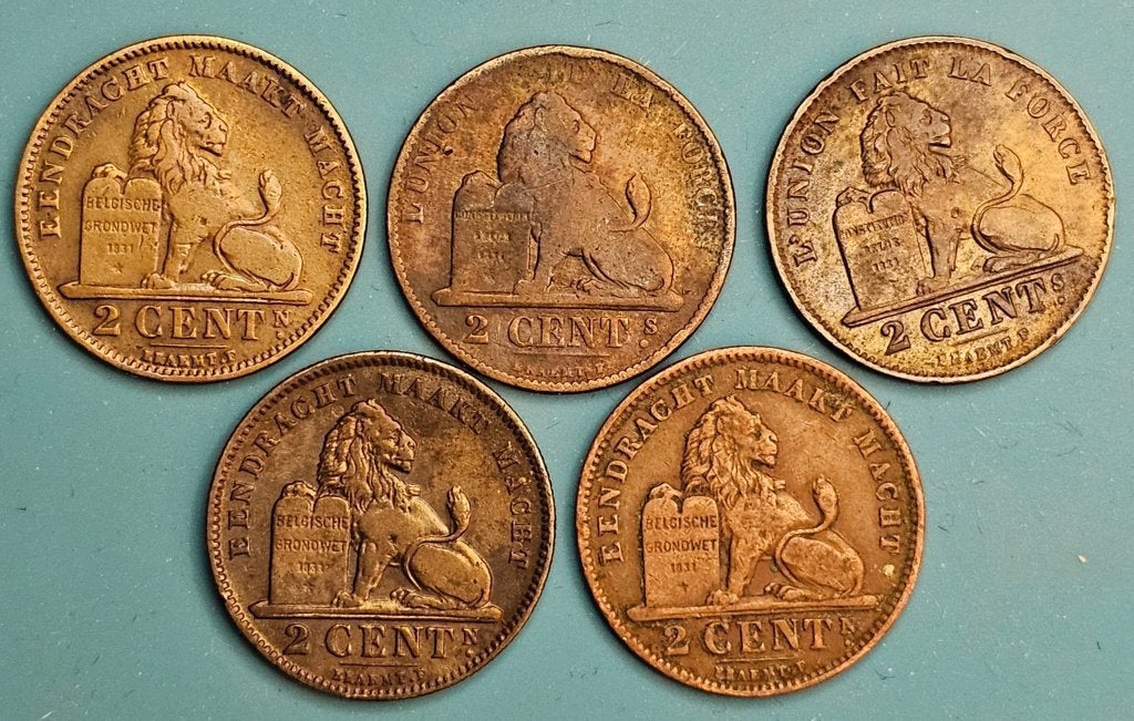 Belgische 2 Centiemen (1876-1912) Hoge Kwaliteit, Timbres & Monnaies, Enlèvement ou Envoi, Autre, Série
