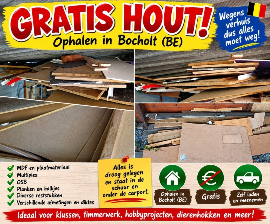 GRATIS HOUT, NU AFHALEN, Doe-het-zelf en Bouw