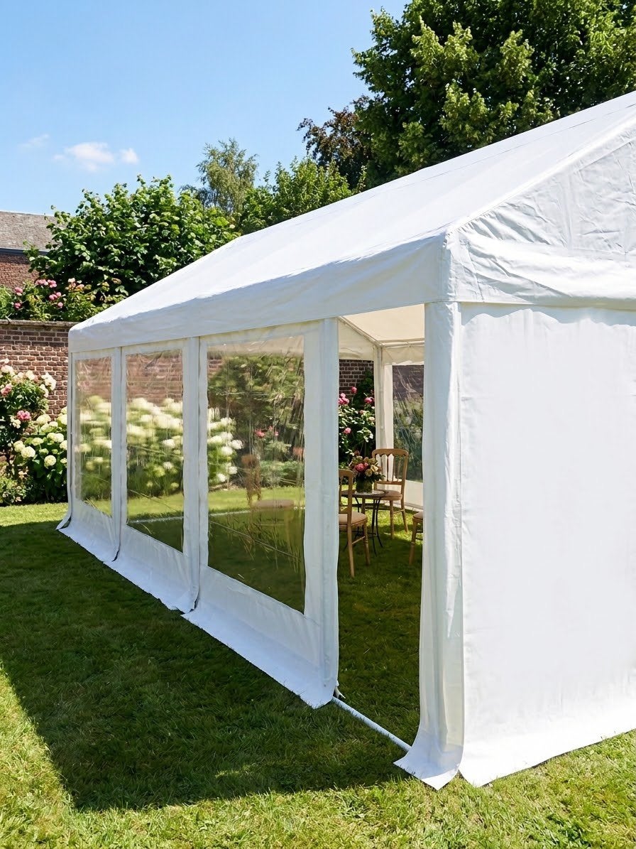 Professioneel prieel/schuur voor receptie 4x8m Nieuwstaat, Ophalen, Zo goed als nieuw