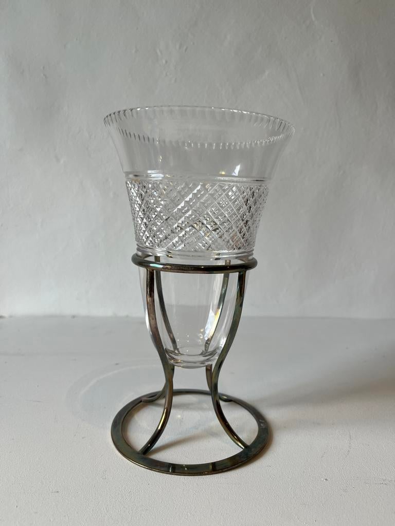 Vase en cristal avec support, Enlèvement ou Envoi