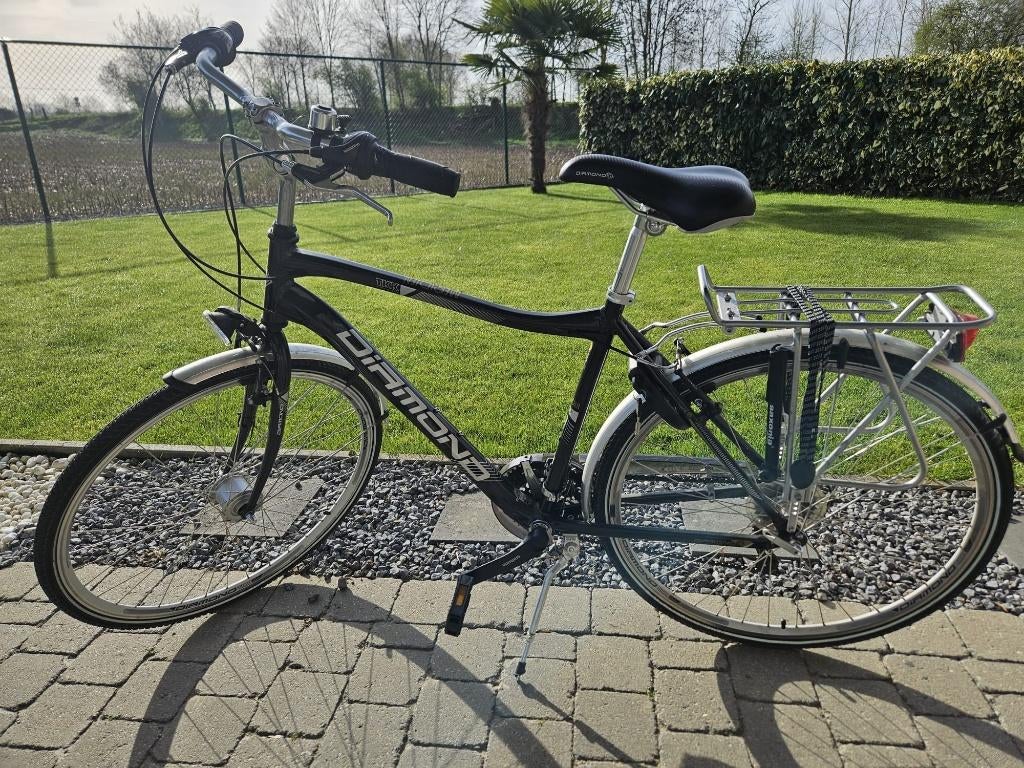 heren stadsfiets, Versnellingen, 49 tot 53 cm, Zo goed als nieuw, Schijfrem