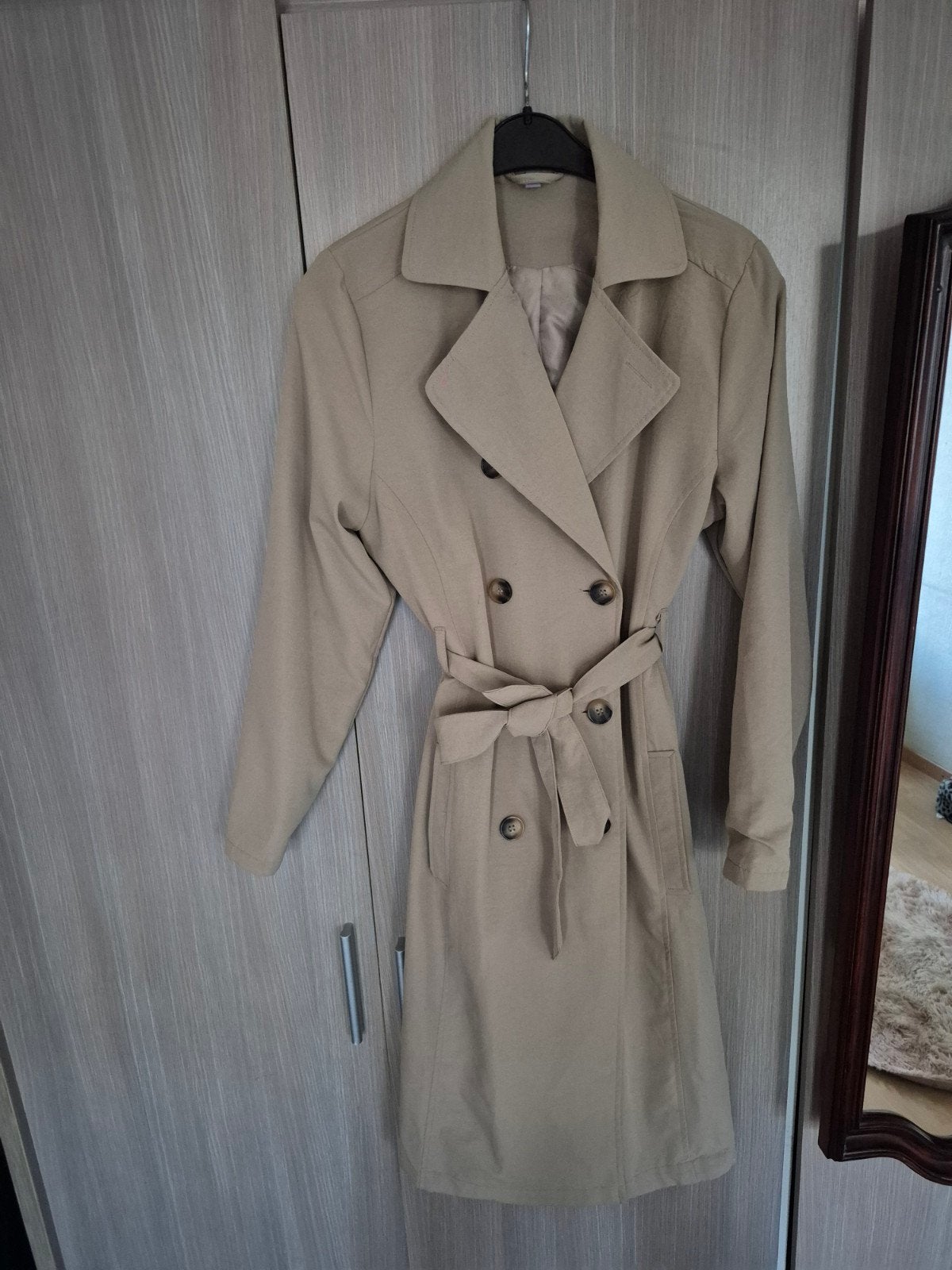 Mantel, Kleding | Dames, Ophalen, Zo goed als nieuw, Maat 38/40 (M), Beige