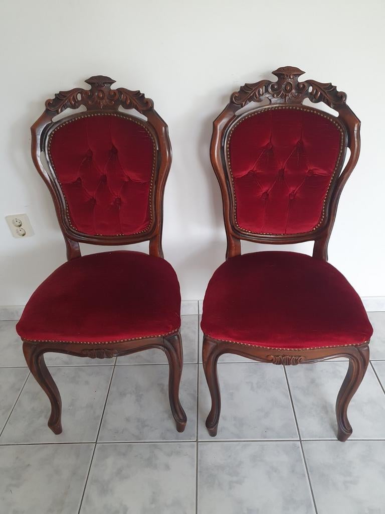 2 antieke barokstijl eettafel stoelen, Antiek en Kunst, Ophalen