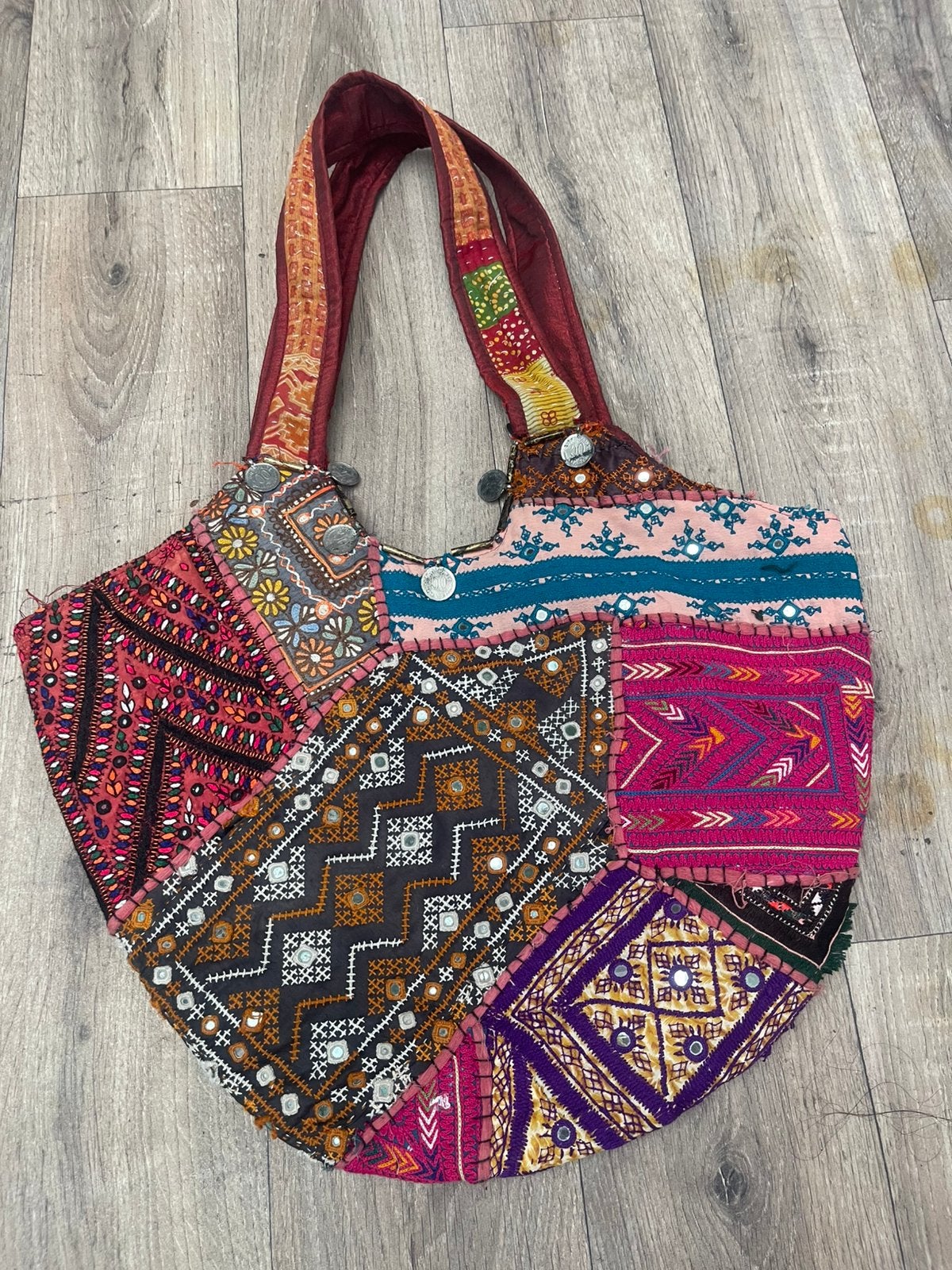 Handgemaakt hobo  tas unieke draagtas vintage kleurige tas, Ophalen of Verzenden, Zo goed als nieuw, Overige kleuren, Overige typen
