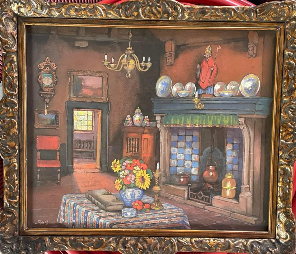Schilderij Louis Reckelbus (1864-1958) zijn interieur Brugge, Enlèvement
