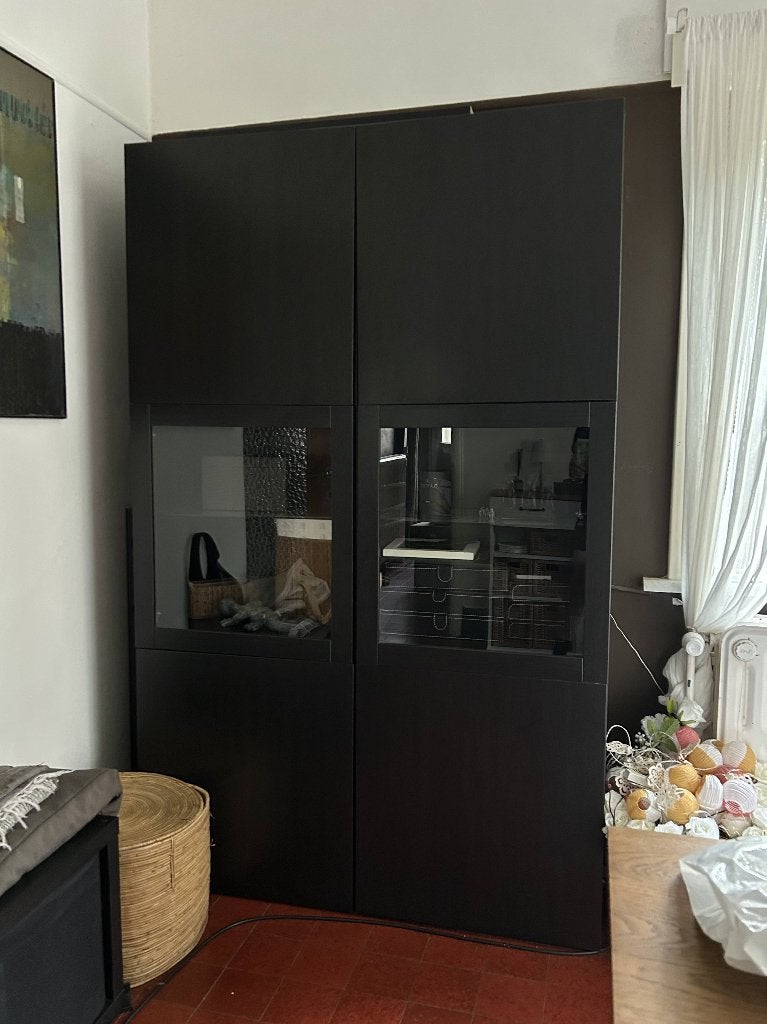 IKEA BESTA zwart dressoir — Zeer goede staat, Huis en Inrichting, Ophalen, 100 tot 150 cm, 150 tot 200 cm, 25 tot 50 cm