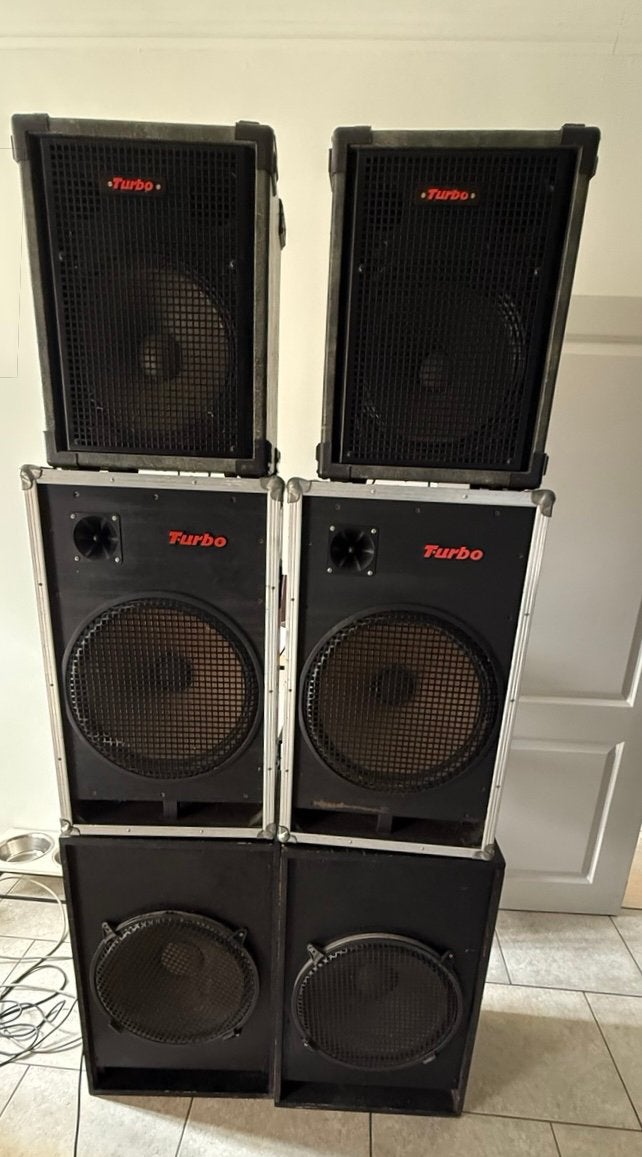 professionele geluidsinstallatie Turbo speakers, Ophalen, Gebruikt
