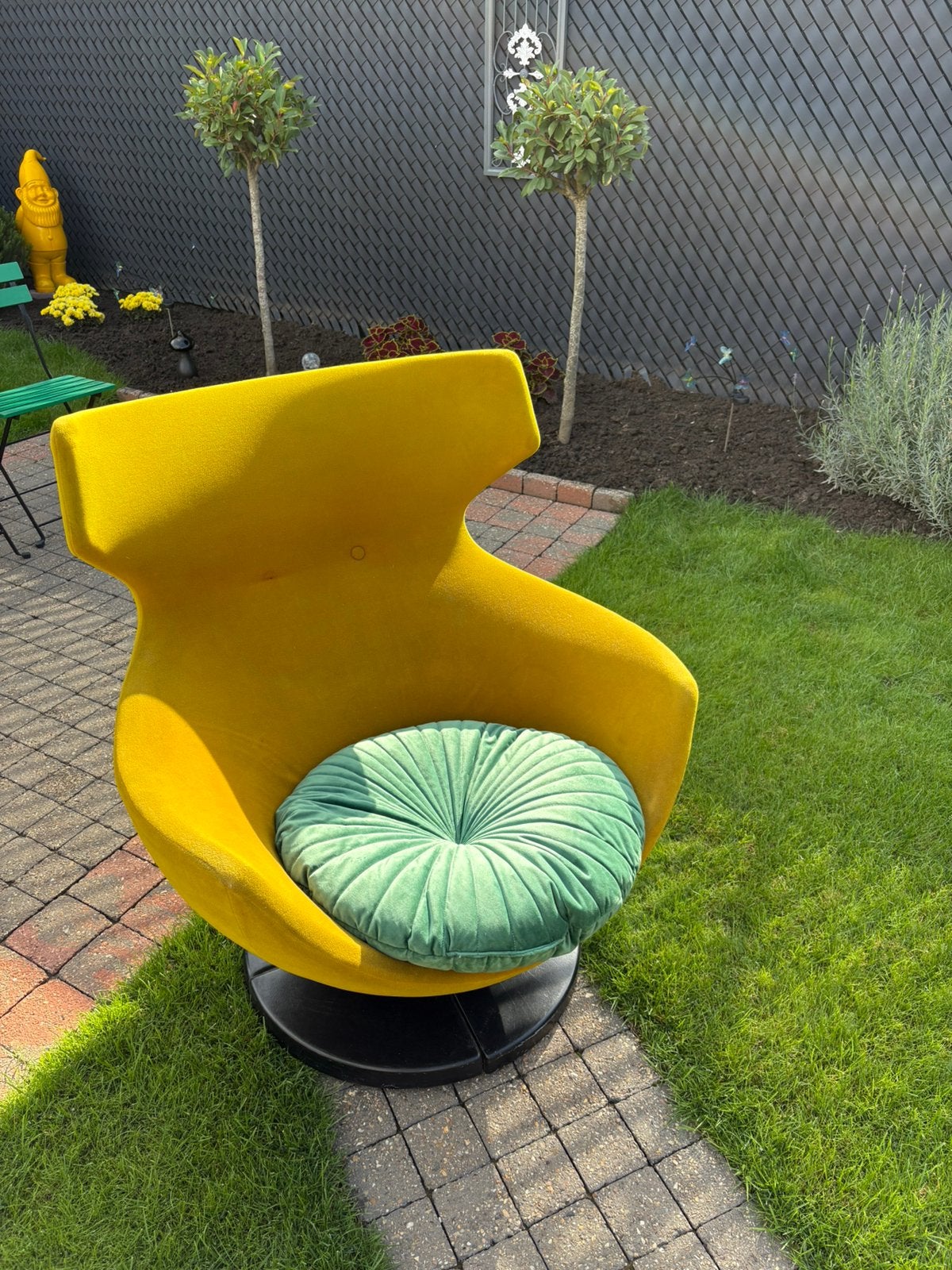 Retro vintage draaifauteuil kuipzetel, Huis en Inrichting, Gebruikt, Minder dan 75 cm, 75 tot 100 cm, Stof