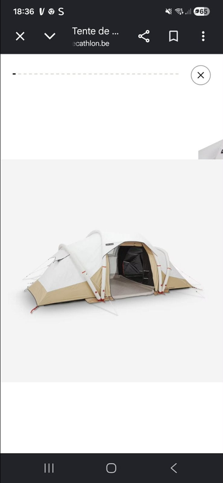 Nieuwe DECATHLON QUECHUA AIR SECONDS 4.2 tent, Ophalen, Nieuw, Tot en met 4