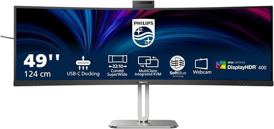 Moniteur incurvé ultra-large Philips 49B2U6900CH -USB-C 100W, Informatique & Logiciels, Moniteurs, Inclinable, 3 à 5 ms, Philips