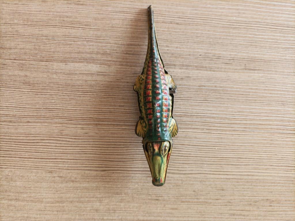 Blikken speelgoed krokodil vebé France, Antiek en Kunst, Ophalen of Verzenden
