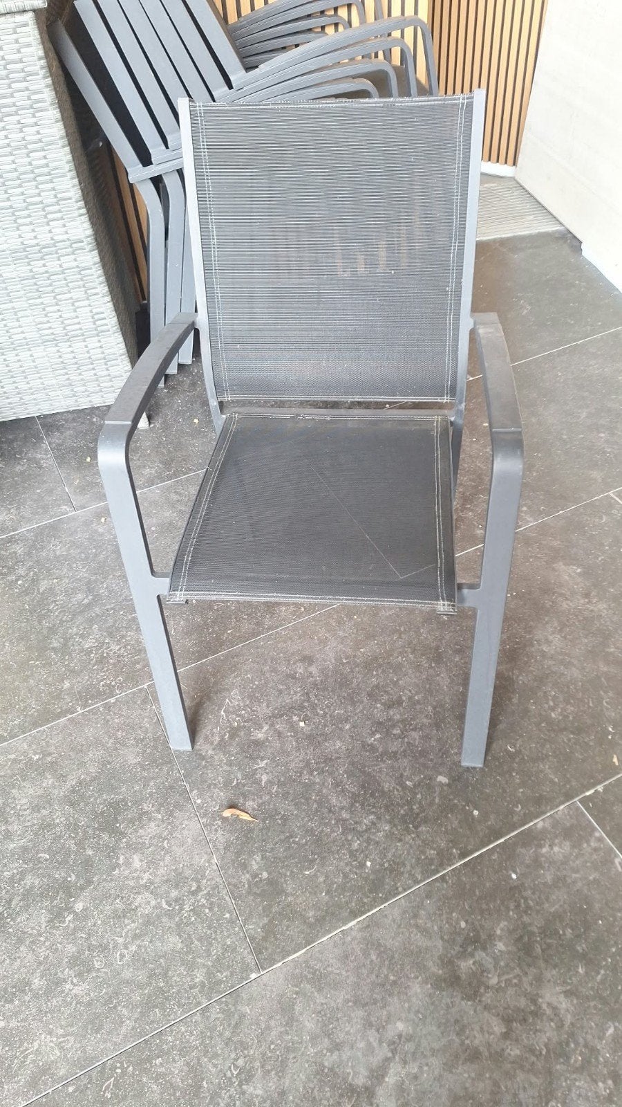 Set van 8 stapelbare tuinstoelen Bristol antraciet kleur, Enlèvement