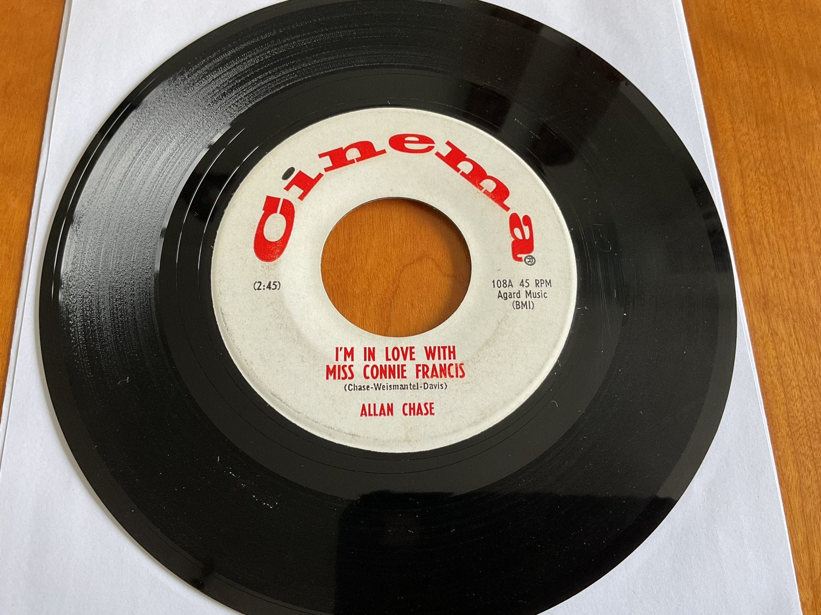 Allan Chase - I’m In Love With Miss Connie Francis., Ophalen of Verzenden, Gebruikt