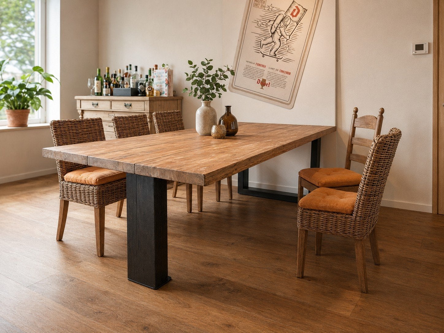Eettafel / bureau 200x100 cm, Neuf, 150 à 200 cm, Enlèvement, 50 à 100 cm