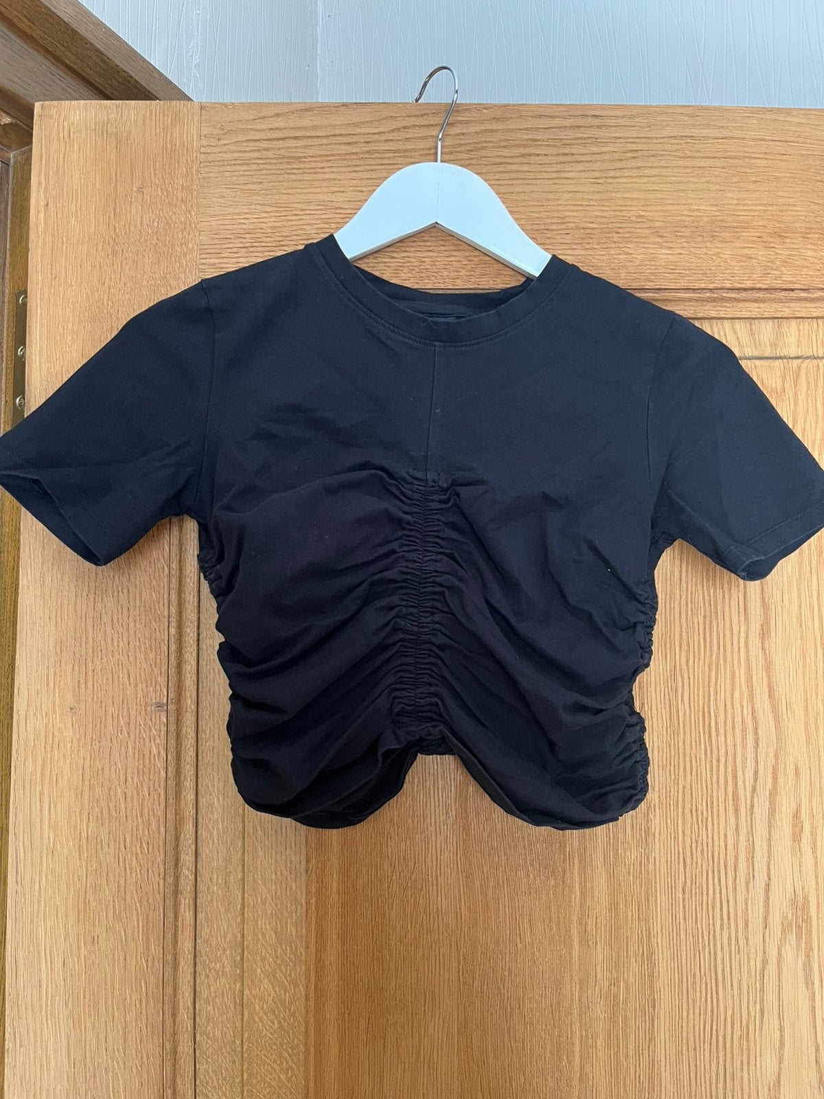 Zwart bloesje crop top maat M 15 jaar nette staat, Kinderen en Baby's, Ophalen of Verzenden, Zo goed als nieuw