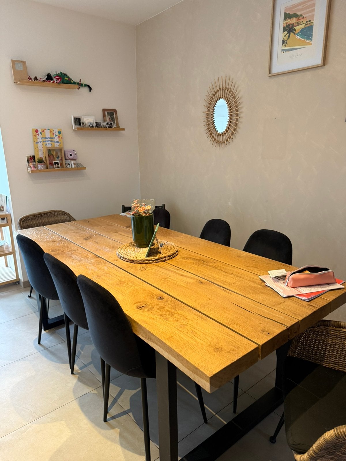Eikenhouten tafel, massief hout, Ophalen, Zo goed als nieuw, Eikenhout