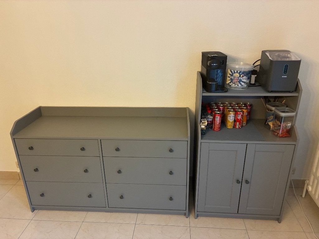 un meuble de rangement et une commode gris, Maison & Meubles, Enlèvement, Comme neuf