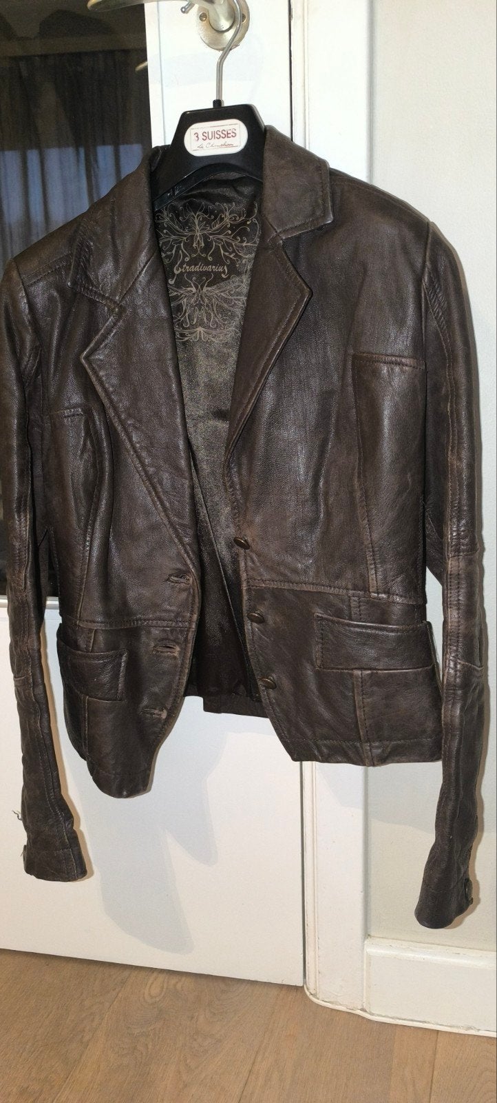 Veste cuir t.M, Taille 38/40 (M), Comme neuf, Brun, Enlèvement