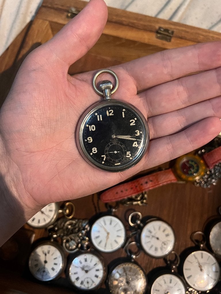 lot zakhorloges zilver & staal, 1900 à 1930, Omega, Avec chaîne, Enlèvement ou Envoi