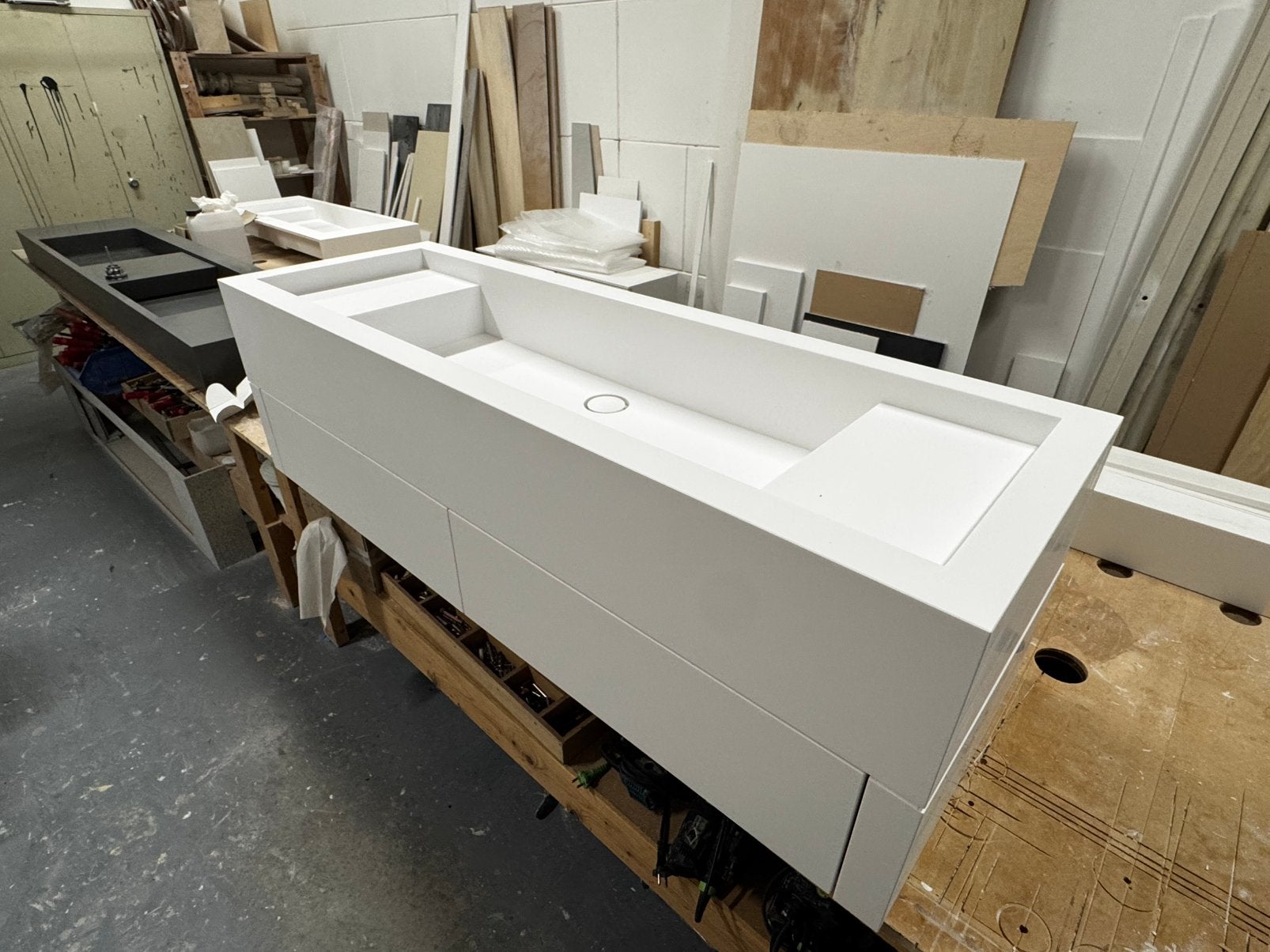 Corian solid surface beadlamermeubel 1.35 mtr, Ophalen, 100 tot 150 cm, Nieuw, Minder dan 100 cm