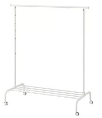 IKEA RIGGA kledingrek — wit, Ophalen of Verzenden