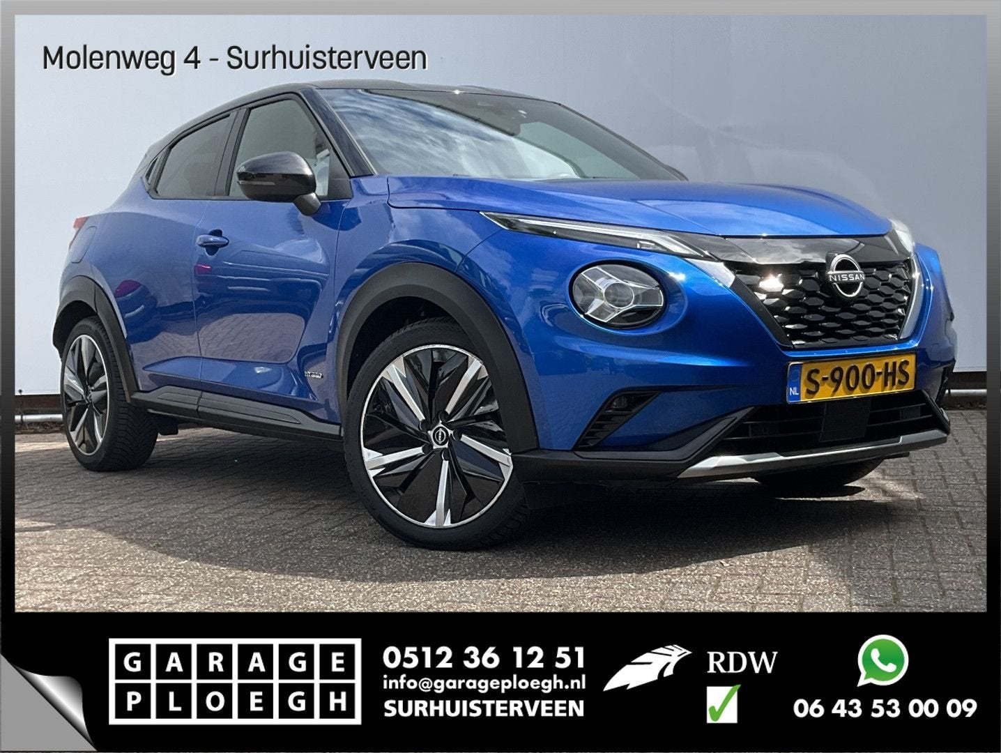 Nissan Juke 1.6 Hybrid N-Design Automaat Leer Carplay Camera, Automaat, Blauw, Navigatiesysteem, Bedrijf