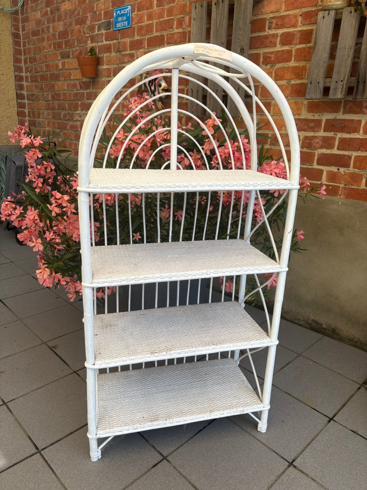 Vintage bamboe en rotan rek, Ophalen