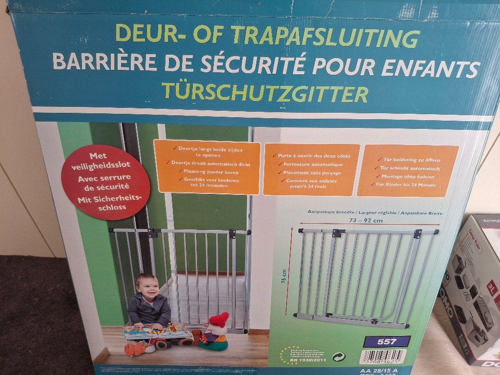 Traphek deurhek trapafsluiting (73cm-92cm), Kinderen en Baby's, Traphekjes, Ophalen, Gebruikt, Aluminium, Klemhekje