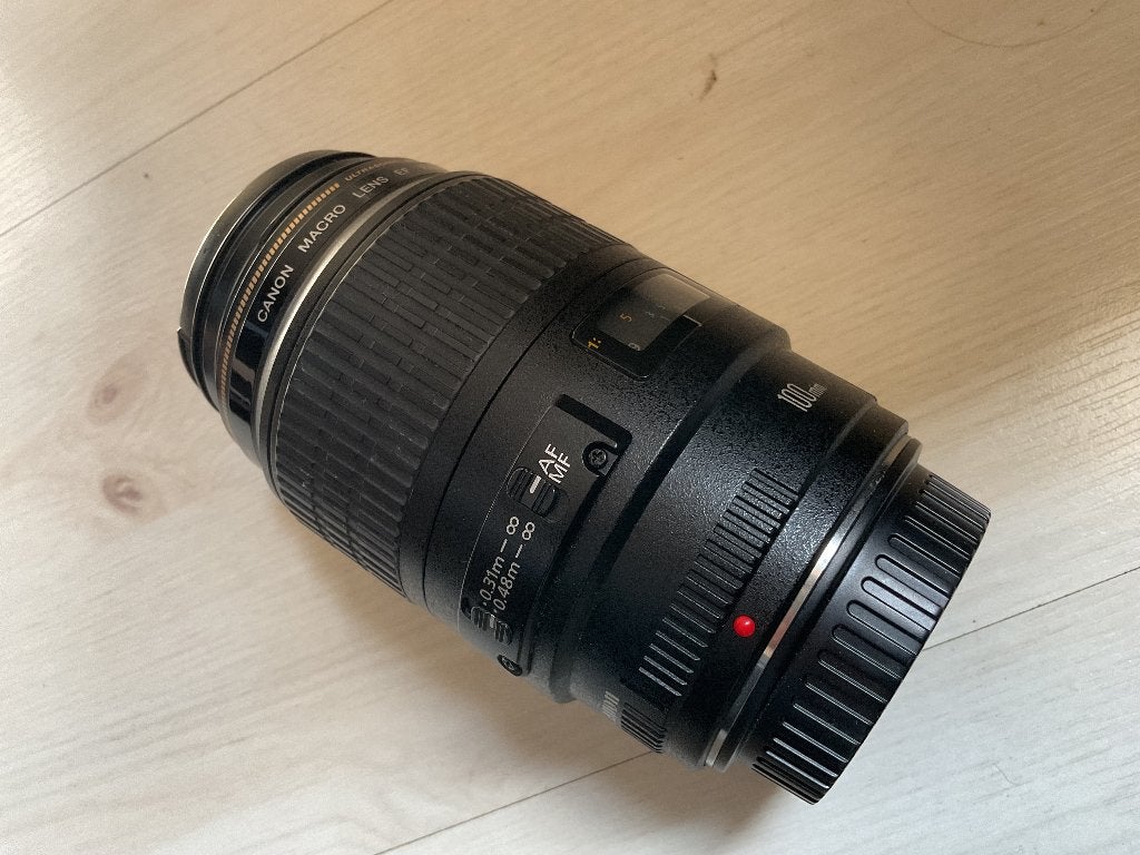 Canon EF 100mm USM macro lens, Ophalen, Canon, Zo goed als nieuw, Macrolens
