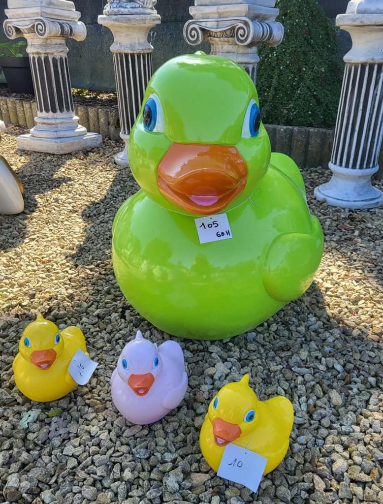 Groene badeend , 60hoog, Ophalen, Nieuw, Kunststof, Dierenbeeld