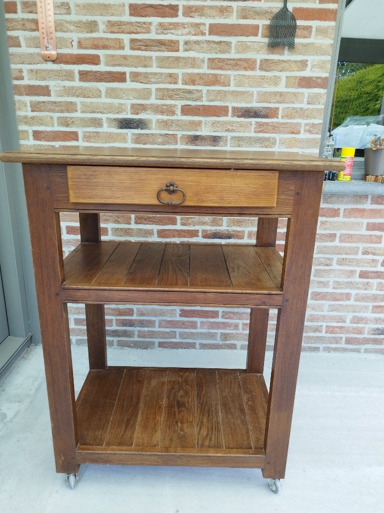 Meuble TV-étagère chêne, Maison & Meubles, 25 à 50 cm, Comme neuf, Enlèvement, 50 à 100 cm