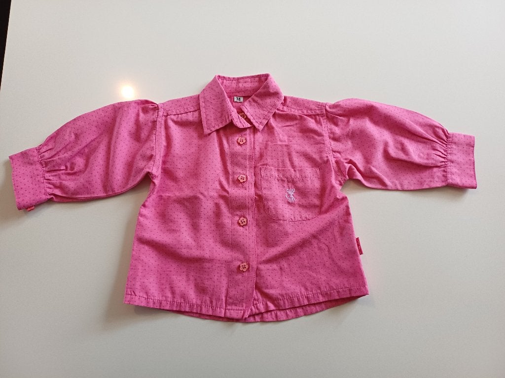 Roze overhemd maat 68, Kinderen en Baby's, Babykleding | Maat 68, Ophalen of Verzenden, Gebruikt, Meisje, Overhemdje of Bloesje