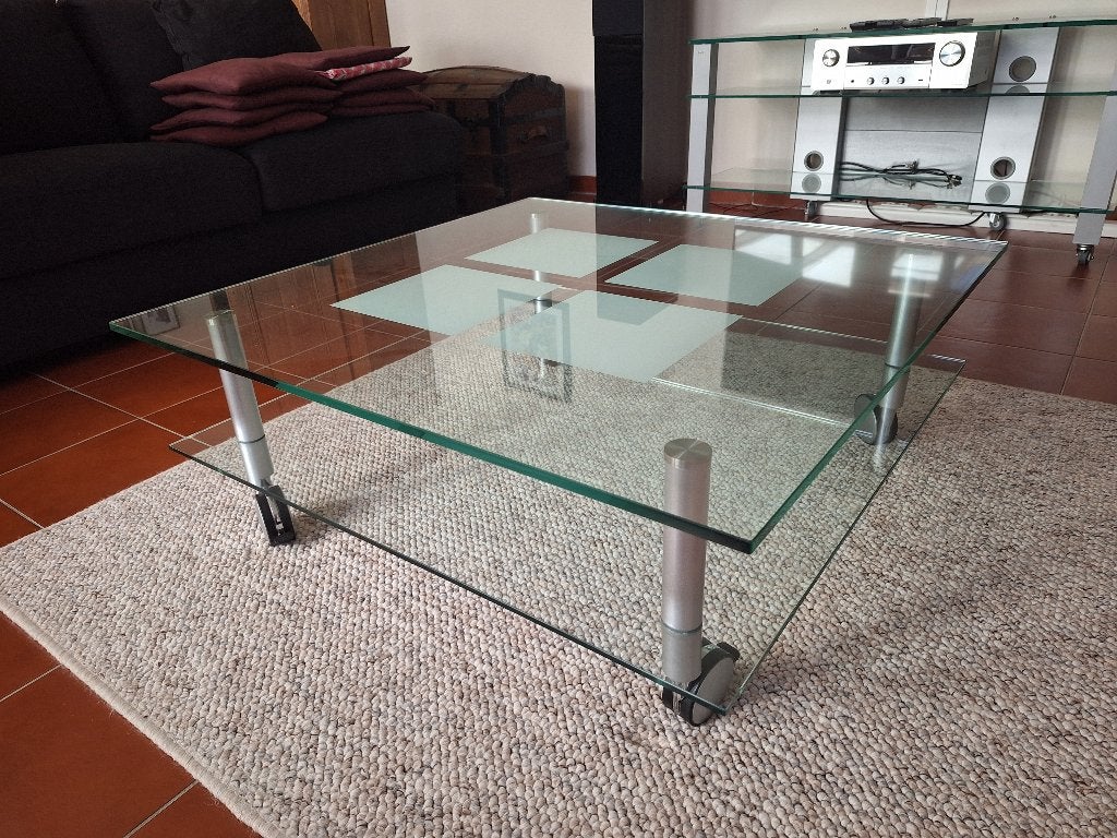 TV-meubel & salontafel, Ophalen, Zo goed als nieuw, Glas, Modern
