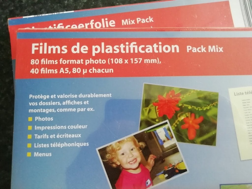 Plastificeerfolie / 2 nieuwe pakken voor 5€, Divers, Enlèvement ou Envoi