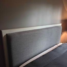 Tête de lit & Commode, Maison & Meubles, Chambre à coucher | Lits, Utilisé, Deux personnes, 160 cm, Autres dimensions, Bois, Gris