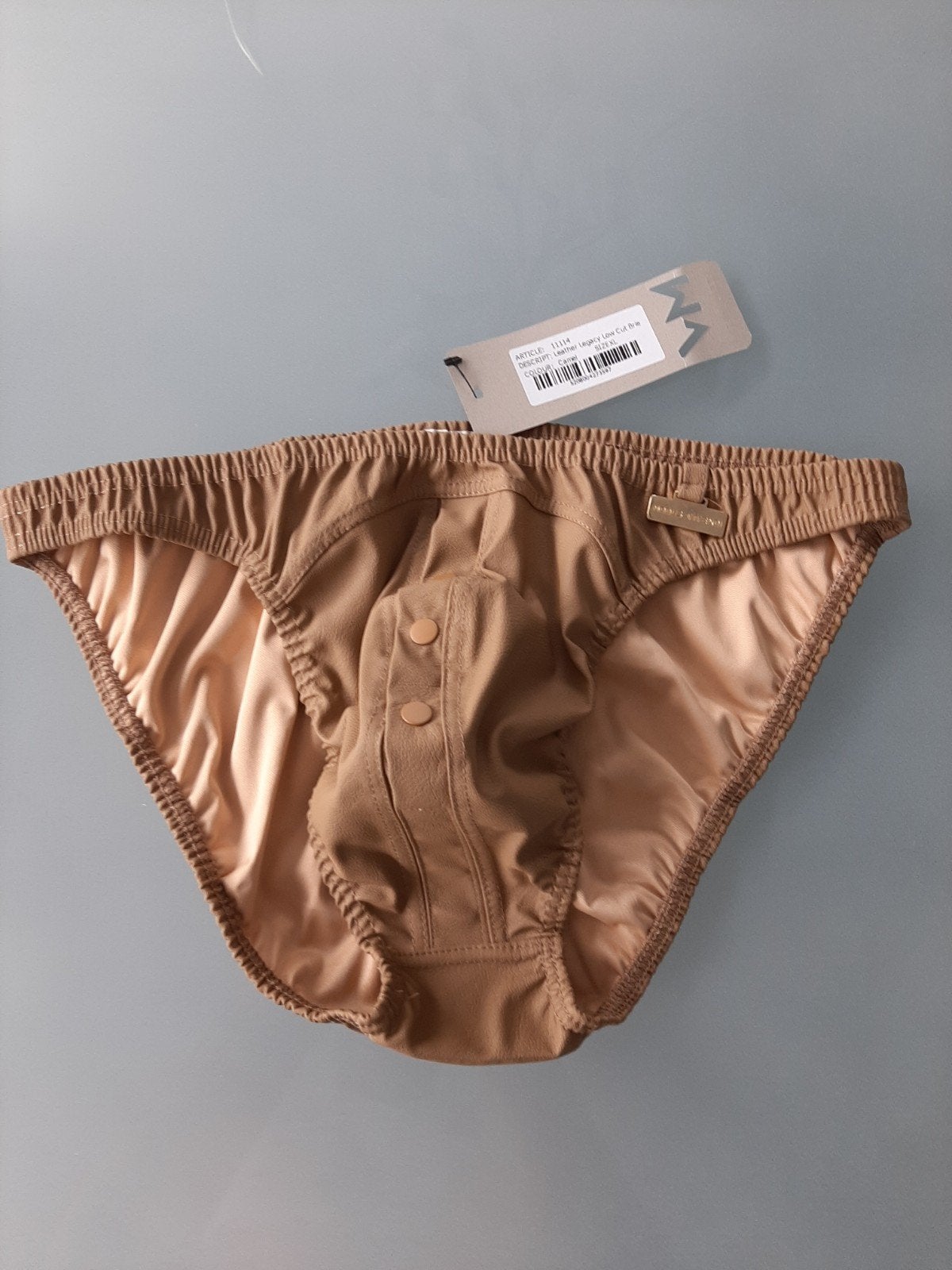 sexy Lederen lock slip met drukknopen nieuw, Kleding | Heren, Ophalen of Verzenden, Slip