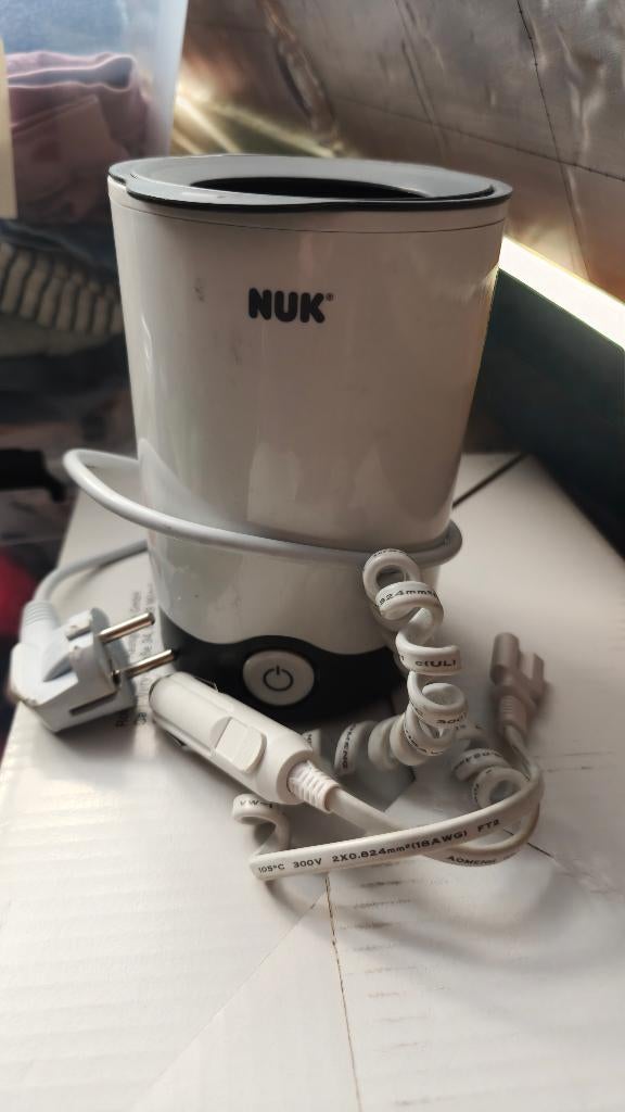 NUK Thermo Express Plus flessenwarmer voor thuis & auto, Ophalen, Gebruikt, Flessen- of potjesverwarmer