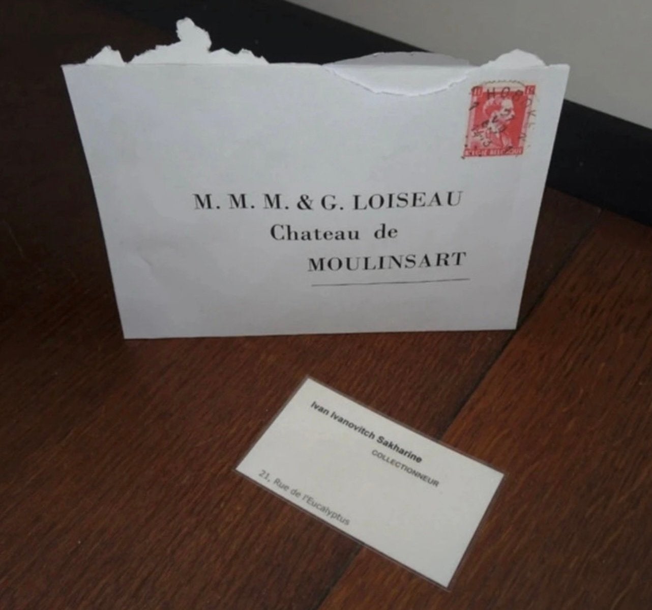 Tintin kuifje - Lettre des frères Loiseau + carte de visite, Envoi, Tintin, Comme neuf, Autres types